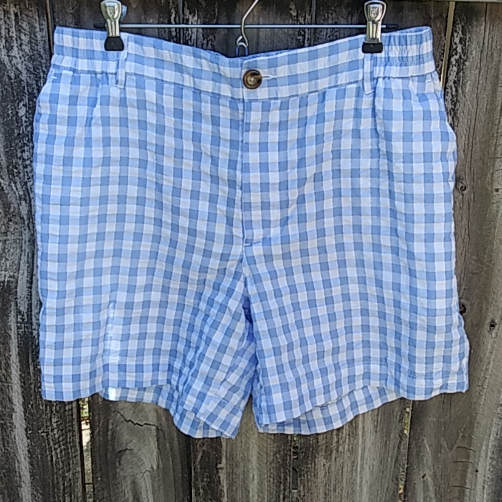Southern Proper Blue and White Plaid Shorts Size L - Picture 2 of 6